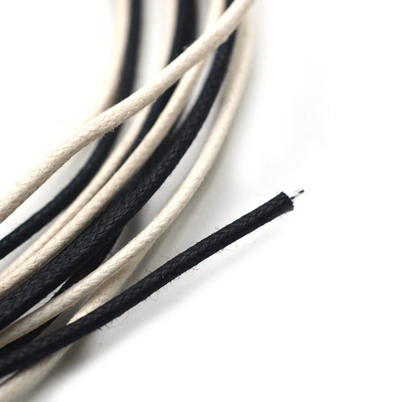 2m 6.5ft (Black and White) Gavitt Cloth-covered Pre-tinned Stranded Pushback 22 Awg Guitar Wire Instrument Cable Parts