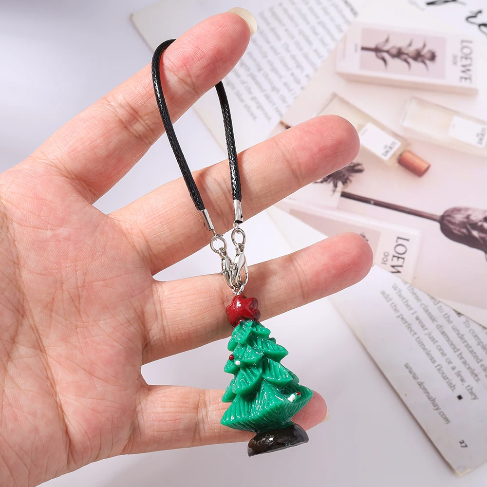 Aihua Niedlicher Schlüsselanhänger, schöner Weihnachtsbaum, Hirsch, Schneemann, Handykette für Frauen und Mädchen, Neujahr, Handtasche, Anhänger, Handyband, Geschenke – Detail 3
