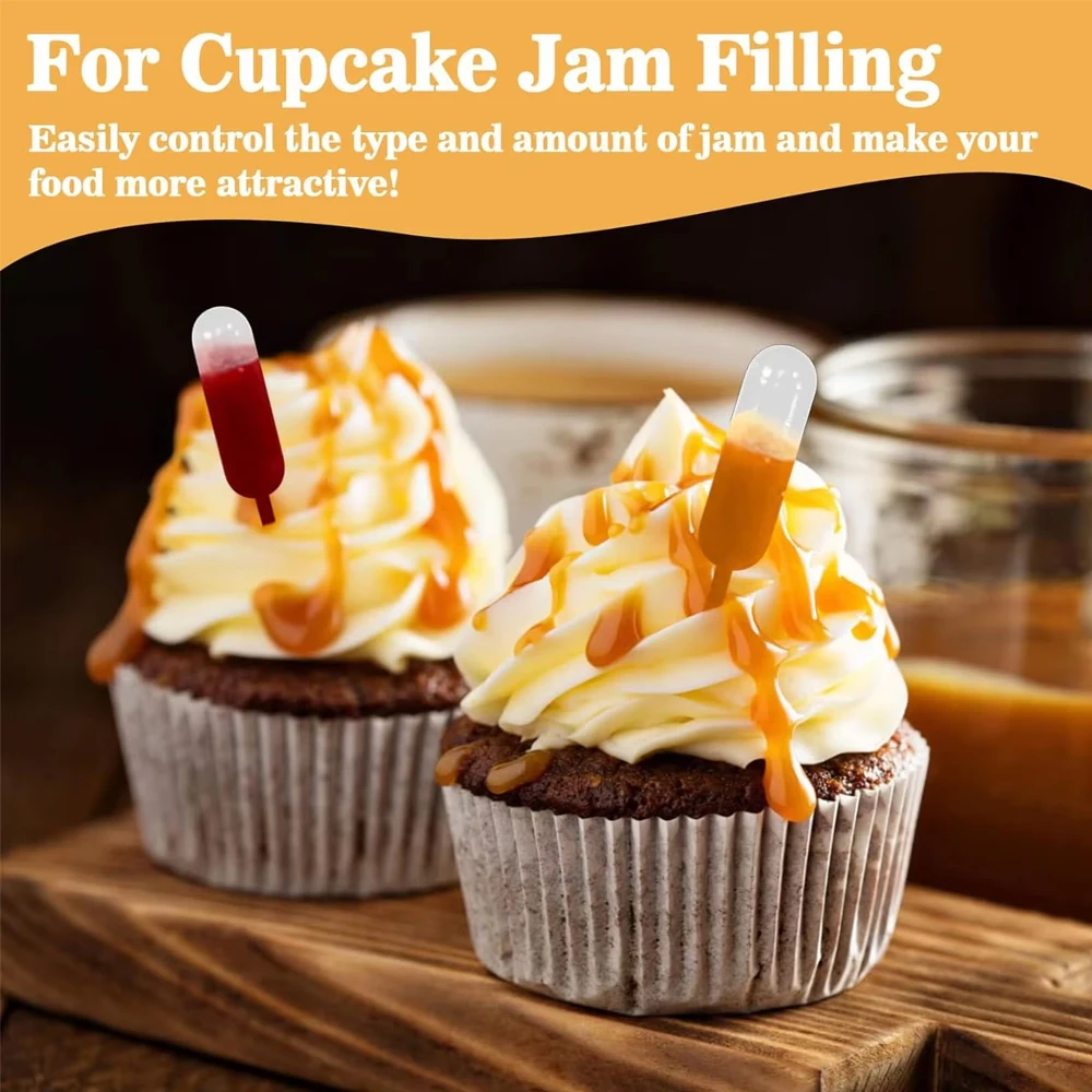 50-1500Pcs 4ml Mini Disposable Jam Dropper Plastic Squeeze Transfer Pipettes Dropper for Cupcake Sauce Cake Dessert Stuffed