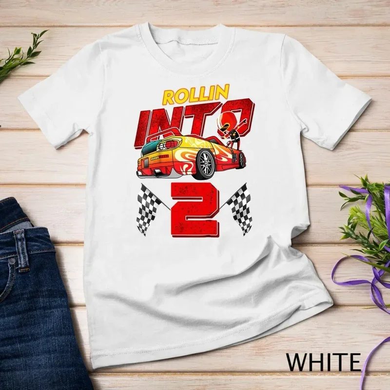 Kids Drifting Car Racing 2nd Birthday Shirt Boys Racer Outfit Unisex T-shirt long or short sleeves