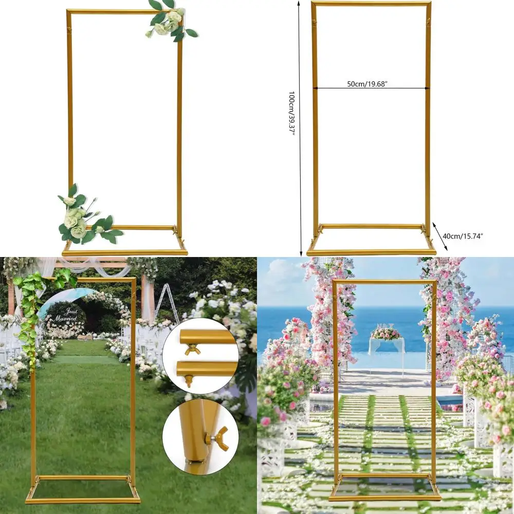 

Металлическая подставка для свадебной арки с цветочной рамкой и опорой для воздушных шаров для садовых вечеринок и квадратной стойкой для своев