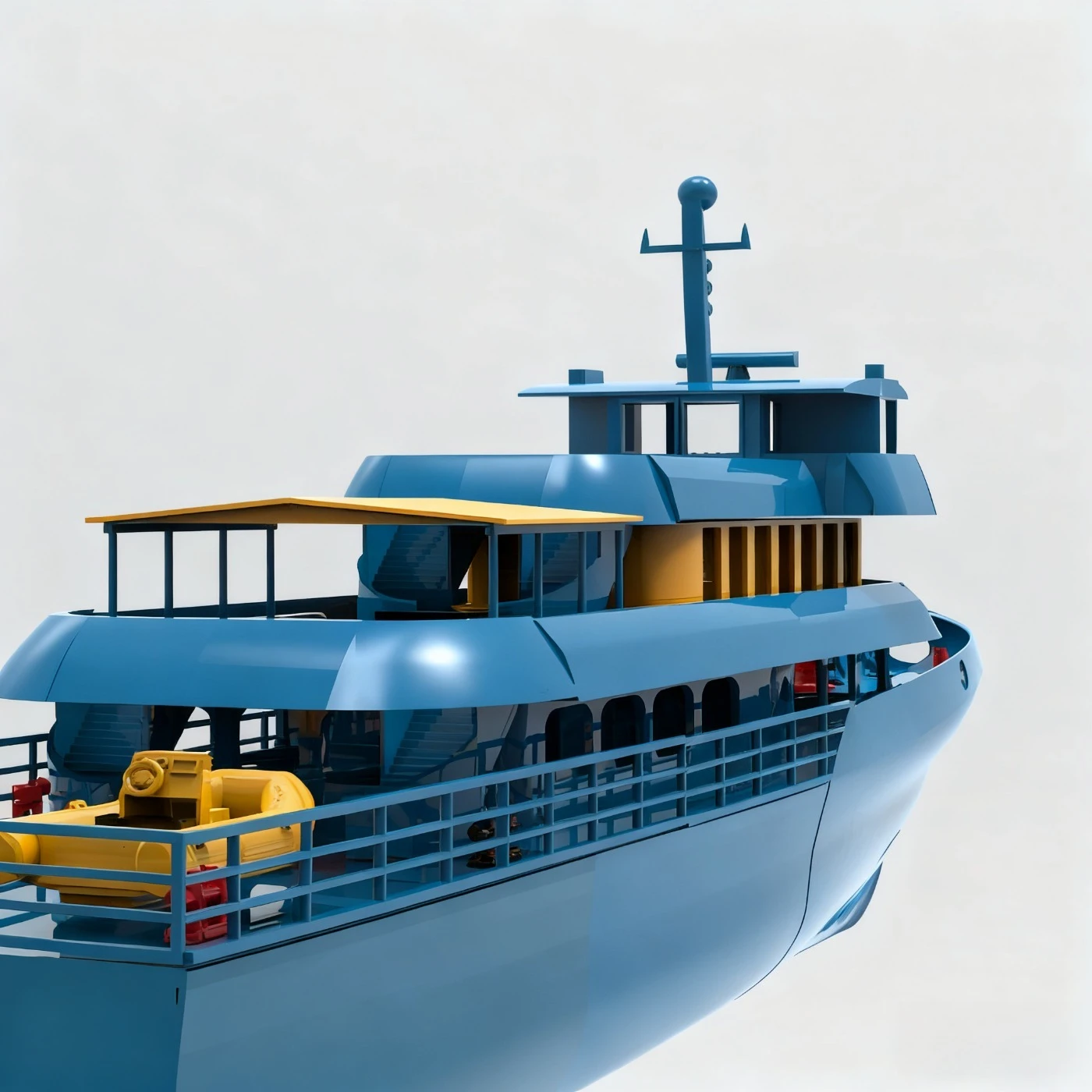 RC السفن 75.4 سنتيمتر ثلاثة مضخة فرش السيارات التحكم عن بعد نهر العبارة قارب عالية الدقة ثلاثية الأبعاد مطبوعة RC Schiffe أطقم منمذجة لعبة