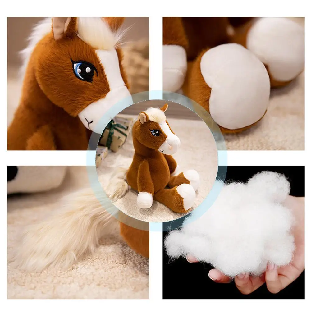 Giocattolo di peluche cavallo occhi grandi Simpatico catton farcito animale pony bambola di peluche regalo di capodanno regalo di compleanno per bambini