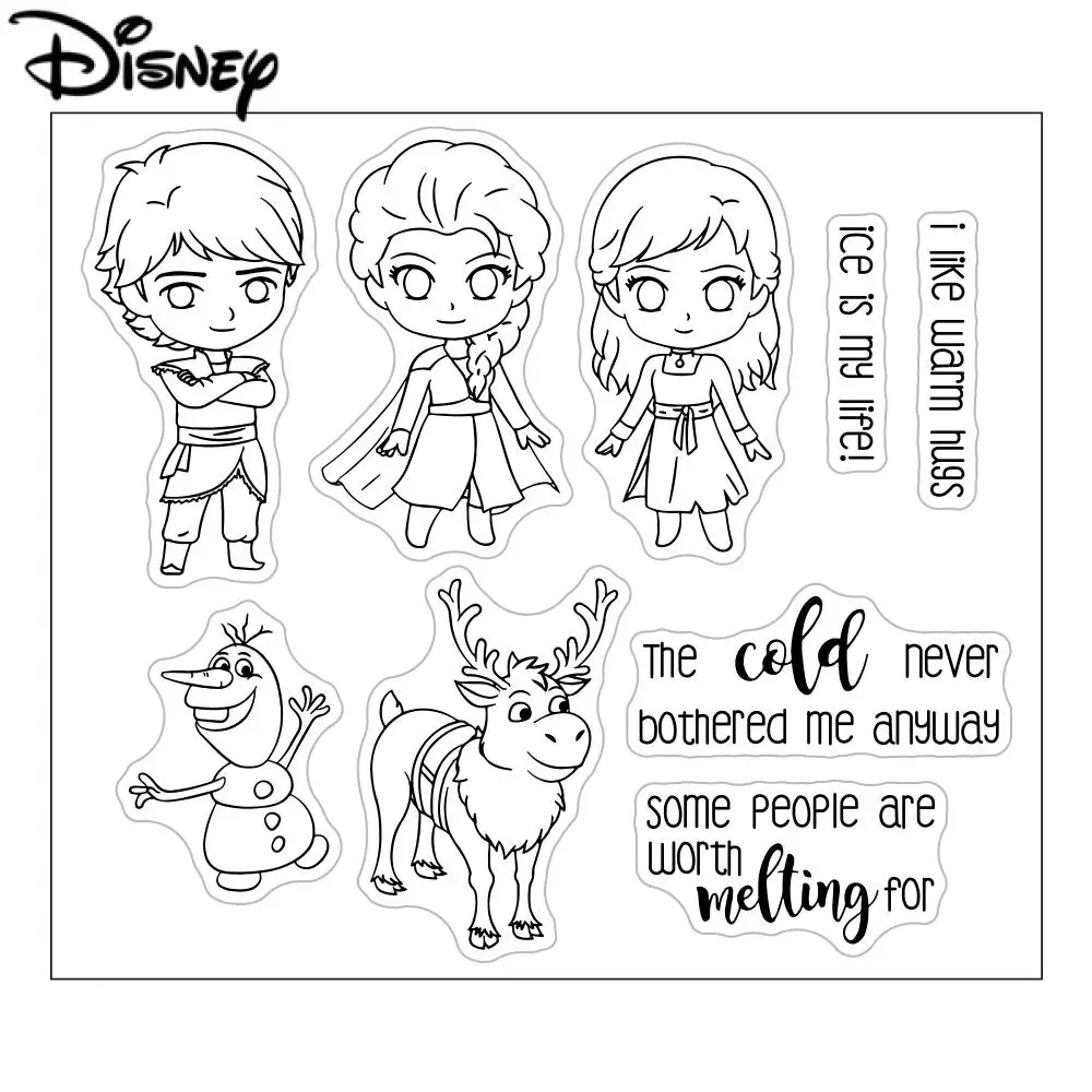 Disney Frozen Clear Stamps and Dies Anna Elsa Princess Sven Olaf Stamp DIY Scrapbooking Paper Crafts Seals for Decoration