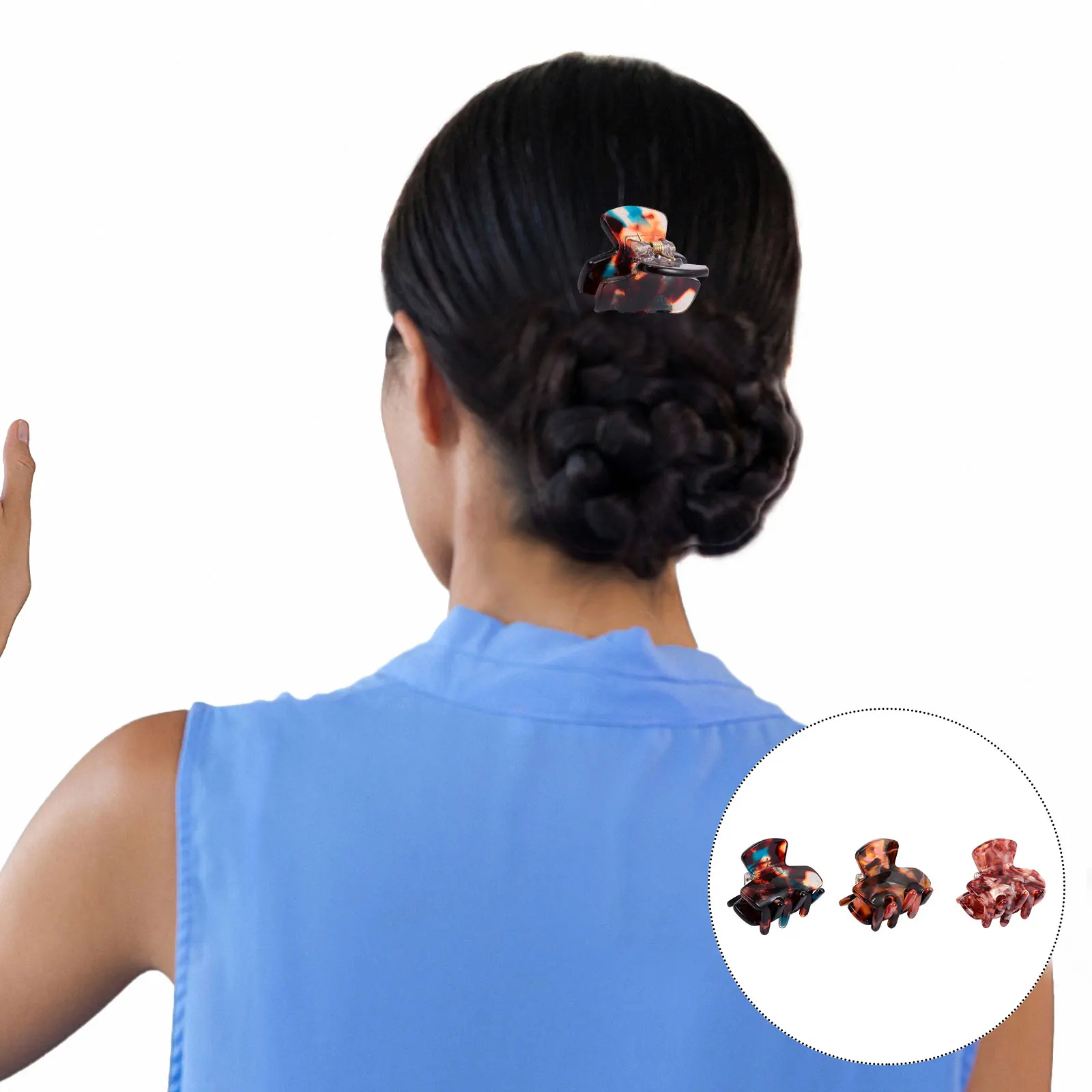 

3pcs Retro Clips Set Acetate Sheet Claw Clips for Thin Curly Straight Hair Shower Yoga Ponytail Jaw Clip Hair Accessories