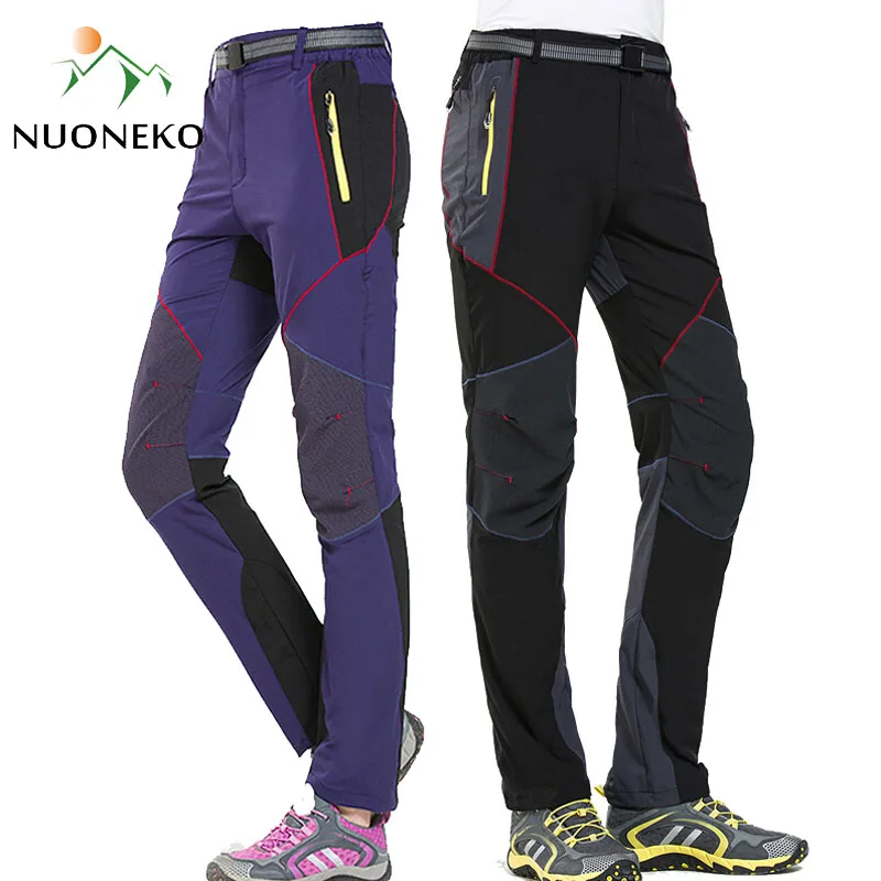 NUONEKO Men Women Hiking Pants Outdoor Sports Quick Dry Breathable Camping Trekking Fishing Climbing Waterproof Trousers PN16