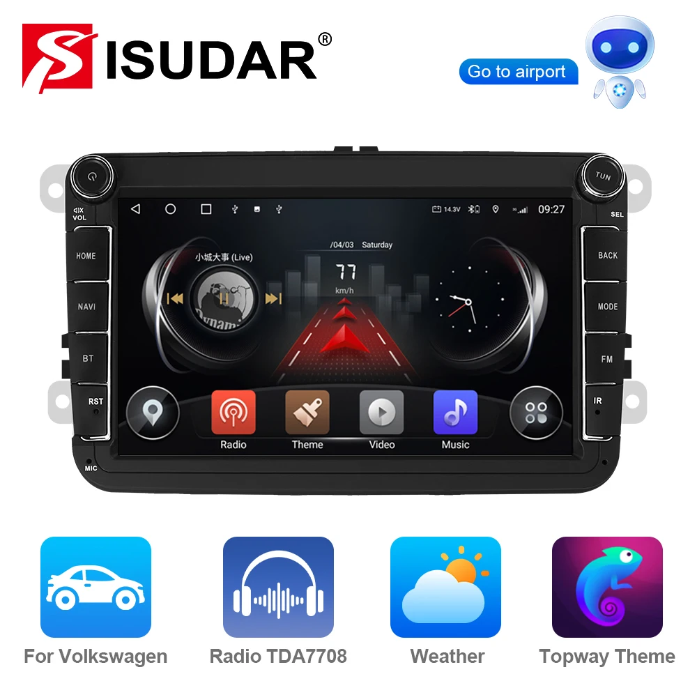 

ISUDAR 8" android radio Car Multimedia player For VW Passat Golf MK5 MK6 Jetta Polo Touran Seat Sharan carplay android auto 2DIN
