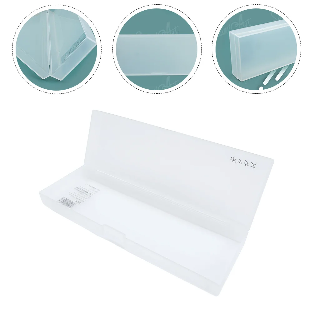 صندوق أدوات مكتبية شفاف محمول بسعة كبيرة صندوق تخزين أقلام رصاص متين مقلمة للطلاب حامل صبغات ألوان مائية