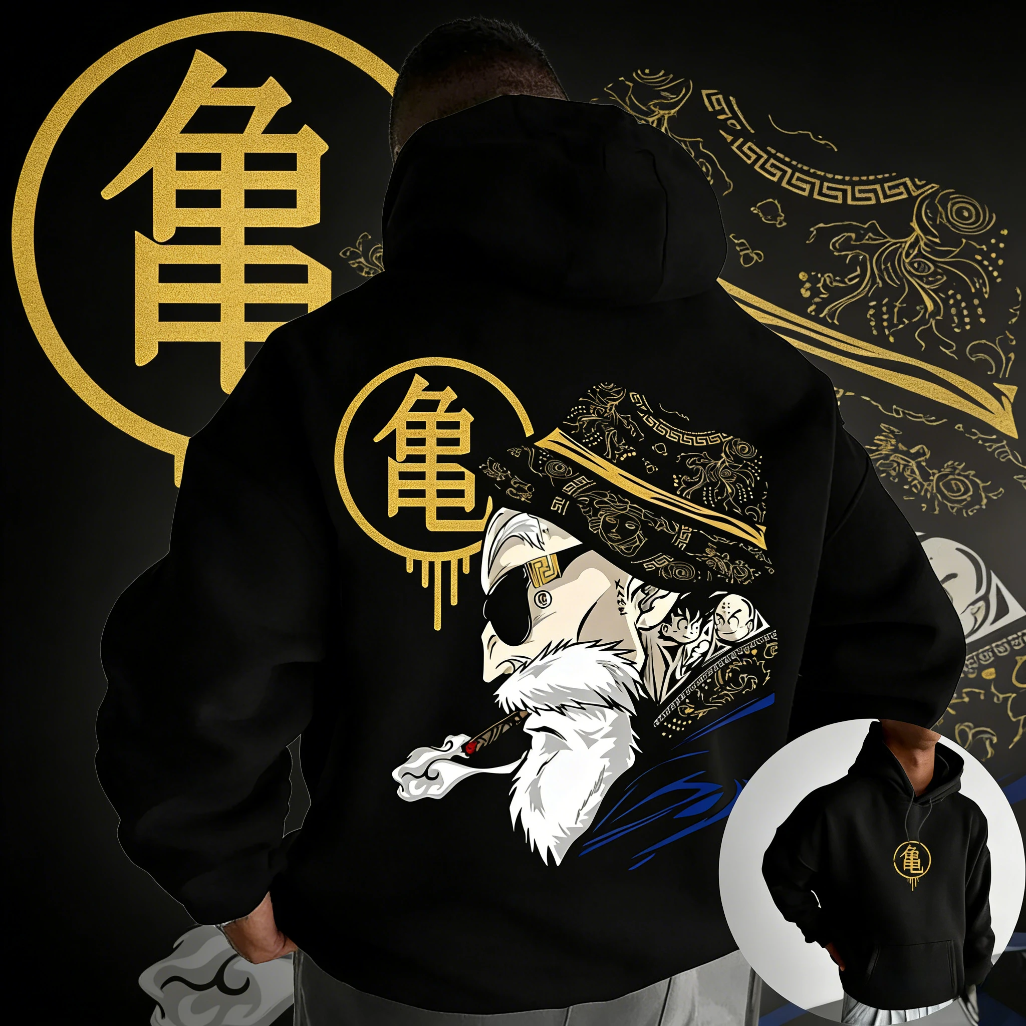 2026 Neue Herbst/Winter Dragon Ball 40. Jubiläum Meister Roshi 100% Baumwolle Anime Bedruckter Hoodie Übergröße Streetwear Unisex