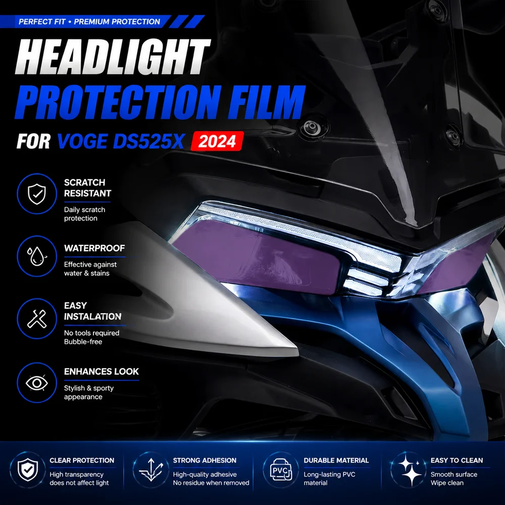 

Headlight Sticker Motorcycle Front Light Waterproof Stickers for Voge Valico 525 DSX 2024 525DSX DS525X Decals Accessories