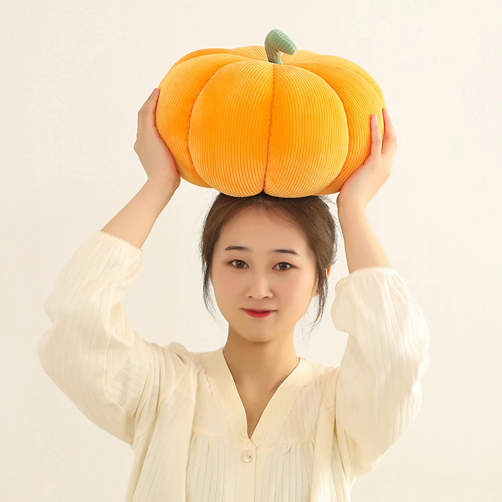 20/28/35cm Fluffy Pumpkin Plush Pillow Creative Special-shaped Sofa Cushion Halloween Decoration for Car Bedroom Sofa Couch