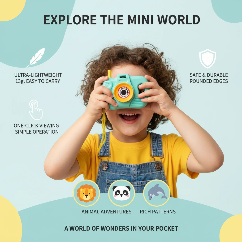 2 Pcs Mini Projection Camera Toys Cartoon Fun Simulation Kids Toy Kamera Mainan Kid Gifts