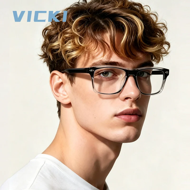 VICKI – lunettes photochromiques pour hommes, Design rétro minimaliste, multi-focales, anti-lumière bleue, peuvent être personnalisées sur ordonnance