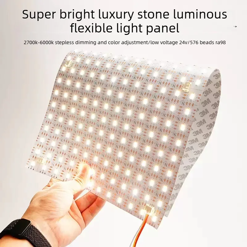 24V Three-color LED Flexible Light Sheet Transparent Light Panel, Light-emitting Back Plate