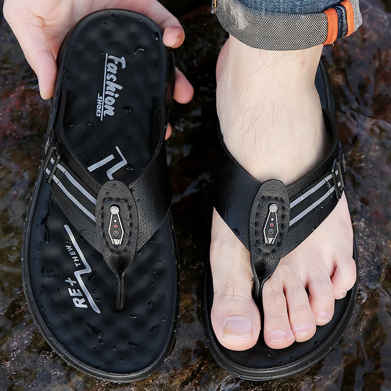 Men's Summer Fashion Comfortable Thong Slippers Soft Bottom Anti-Slip Trendy Beach Shoes-902 image 6