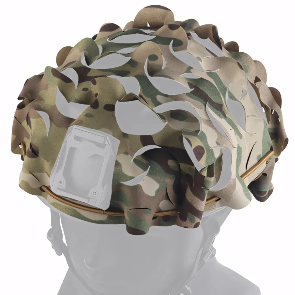 Wosport FAST Helmet Cover Lightweight Laser Cut Camouflage Elastic Cord Mount Easy Installation for Airsoft Team Activities