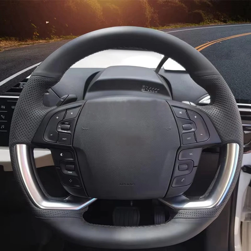 Auto-Lenkradbezug aus PU-Leder für Citroen Grand C4 Picasso Space Tourer 2013–2019 2020 2021 2022, Lenkradgehäuse – Detail 1