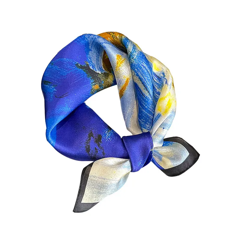 2024 New 100% Real Silk Scarf Fashion Lady Foulard Female Bandana Spring Design Scarves for Women Hijab Tie Shawl Headkerchief