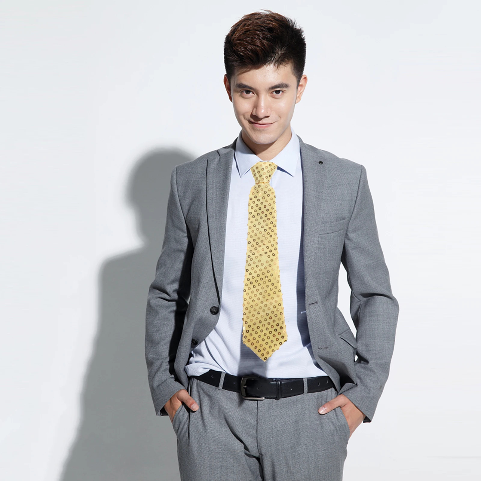 

Sequin Necktie Men Tie Costume Accessories Party Prom Necktie Decorative Tie For Uniform Outfit Role Play Cosplay Festival Photo