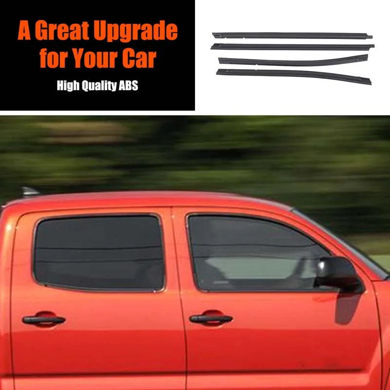 

4 Pcs Car Windows Rubber Outside Glass Protector Weather Strip Fit for Toyota Tacoma 2005-2015 68161-04050