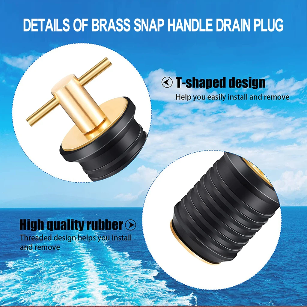 Marine Hardware Adjustable T-Handle TWIST-IN Drain Plug Bung Socket For Dinghy Kayak Canoe Yacht Speedboat Boat  Accessories