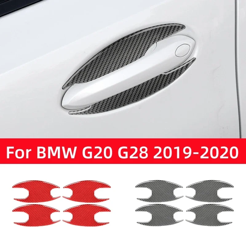 

Для BMW 3 серии G20 G28 2019-2020 аксессуары углеродное волокно Автомобильная внешняя ручка дверная чаша наклейка отделка крышка против царапин цветок