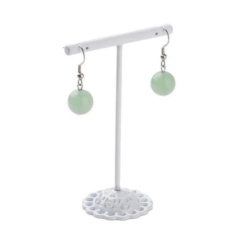 3 Pcs T Bar Iron Earring Displays Sets, Jewelry Display Rack, Jewelry Tree Stand, White, 90x60x35mm; 110x60x35mm; 125x60x35mm;