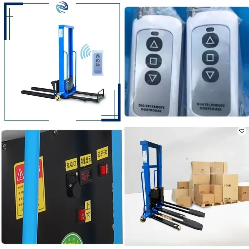 durable Efficient Stacker Self Loading Forklift Factory Price Self Loading 1 Ton Electric Stacker Forklift with Remote