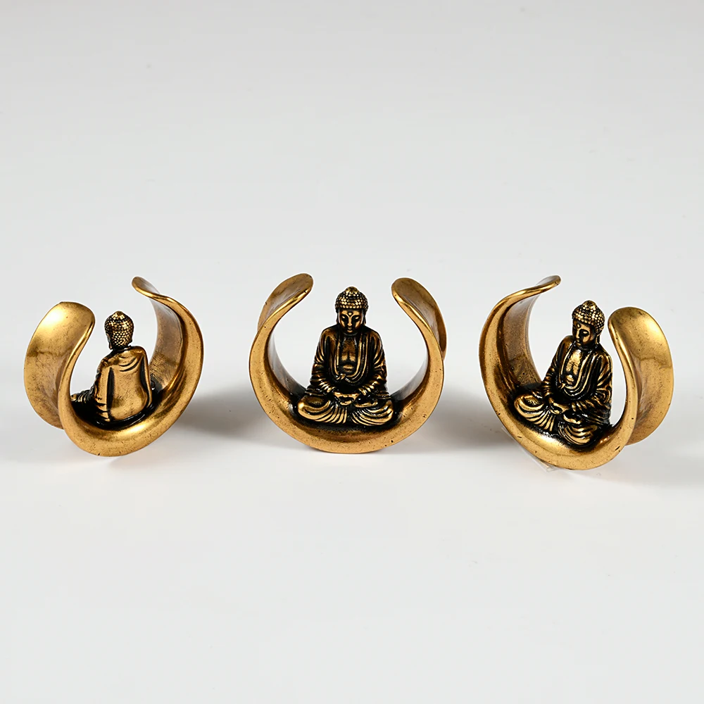 1PC Copper Classic Buddha Pattern Ear Stretchers Plugs Tunnels Piercing Gauges Expander Stretchers Body Piercing Jewelry 8-25mm