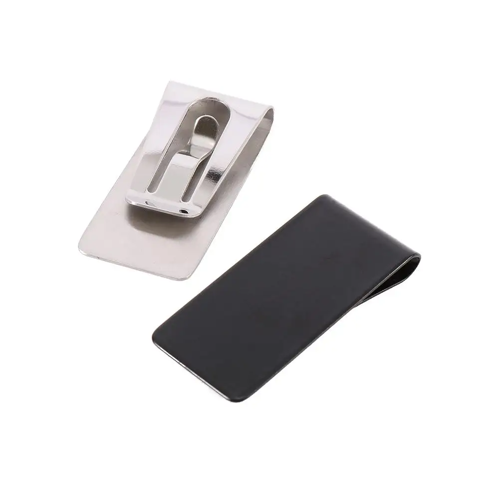 Portable Creative Business Card Holder Metal Clip Stainless Steel Ticket Holder ID Card Money Clips Cash Holder Hollow