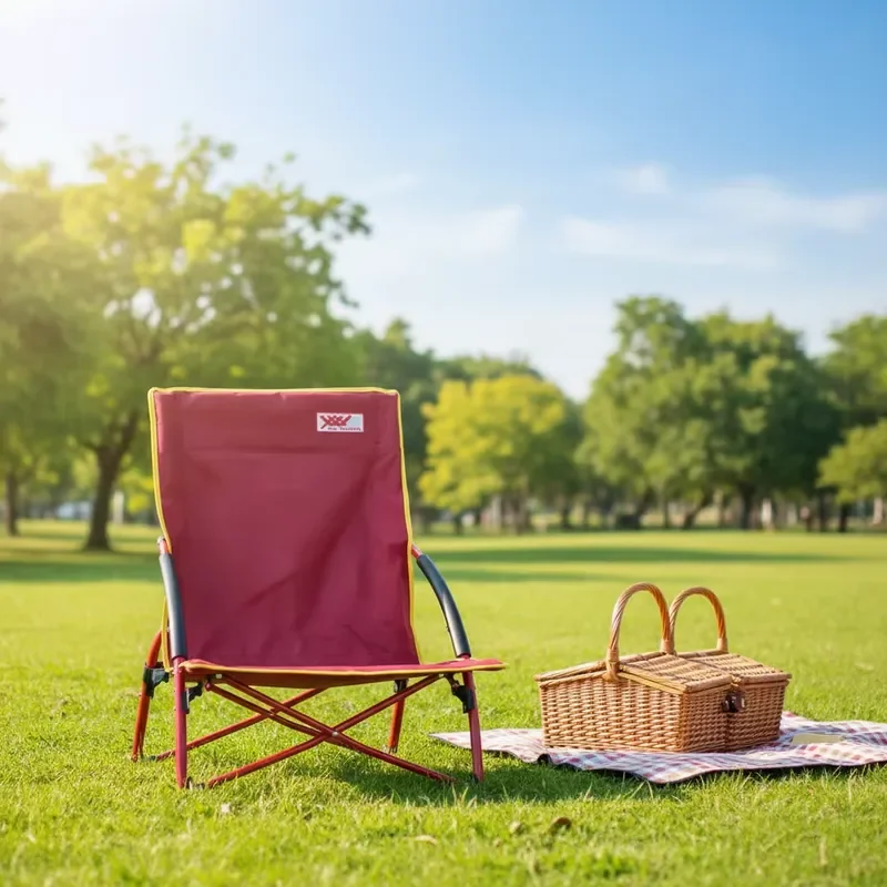 for Iron Frame Moon Chair Style Low Seat Portable Lightweight Eco-Friendly Durable Foldable Outdoor Beach Lounge Chair Oxford