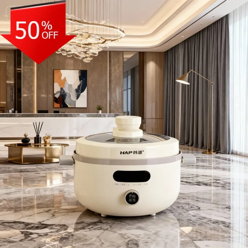 

Электрическая скороварка, 4 л, двойная кастрюля, программируемая мультиварка, большая емкость, рисовая тушеница Hanpai, суп, предохранительный замок, быстрая Olla