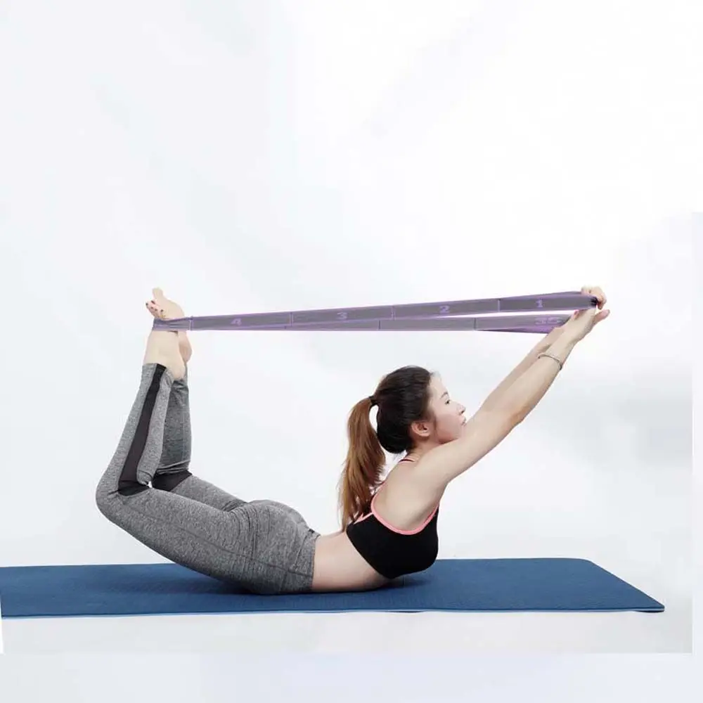 Training Fitness Multi Loops Nylon Resistance Exercise Latex wire Yoga Belt Tension Band Pilates Stretch Rope