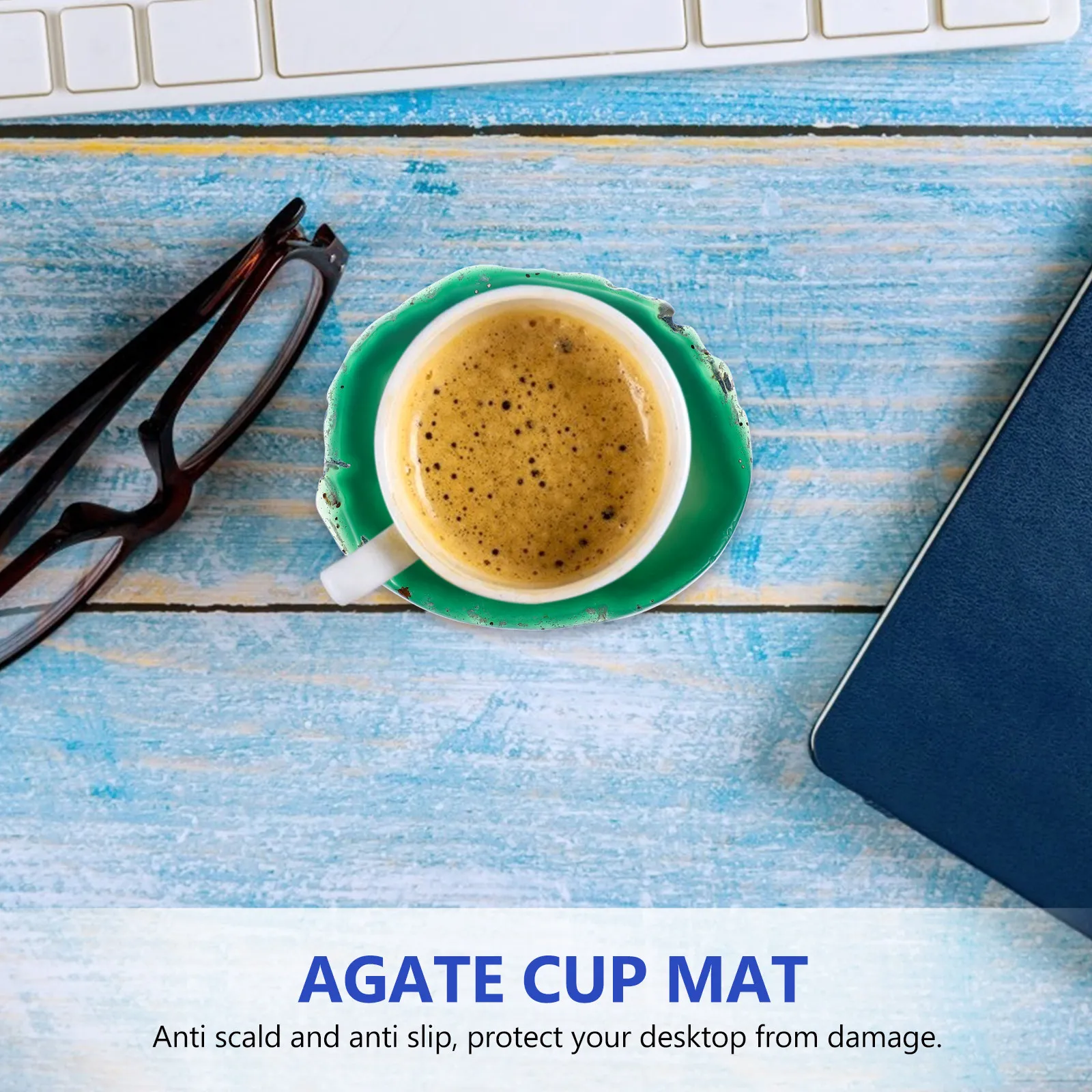 Natural Agate Stone Coasters – Round Non-Slip Heat-Resistant Absorbent Cup Pads for Bottles, Home Decor & Gifts