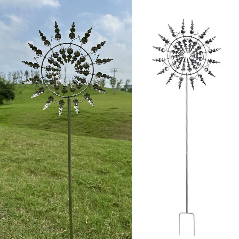 1pcs Metal Windmill Wind Energy Spinner Unique Wind Powered Catchers Windmill Wedding Birthday Party Gatherings Home DIY Decora