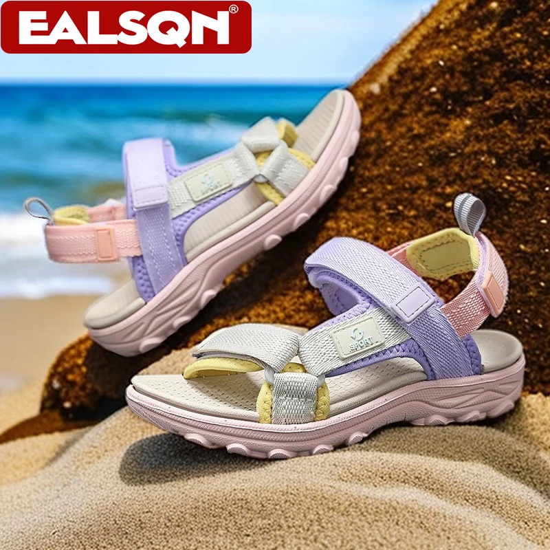 Summer Children's Sandals Girls Breathable Sport for Outdoor Beach Shoes Open-Toe Comfortable Walking Sandalies Size30-38