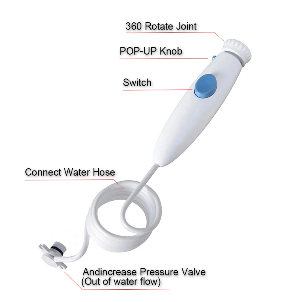 Waterpik Water Flosser Tube Hose Handle WP-100 WP-660 Push Slide Switch Dental Oral Irrigator Faucet