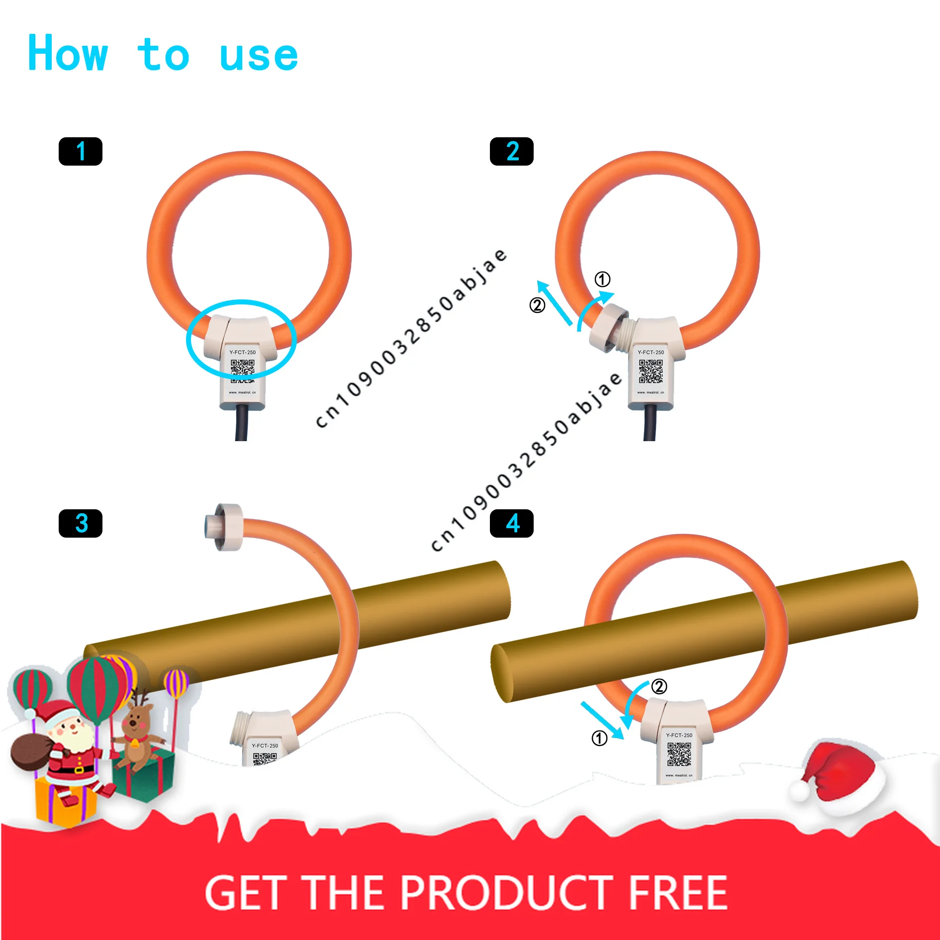Power Meter's Rogowski Coil Probe Current Transformer Flexible CT Clamp Current Sensor