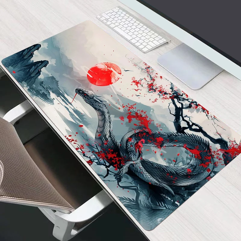 

Inkwash Painting Snake Loong Large Mouse Pad Office Computer Laptop Game Mouse Mat Gamers Keyboard Desk Mat Personalized Gift