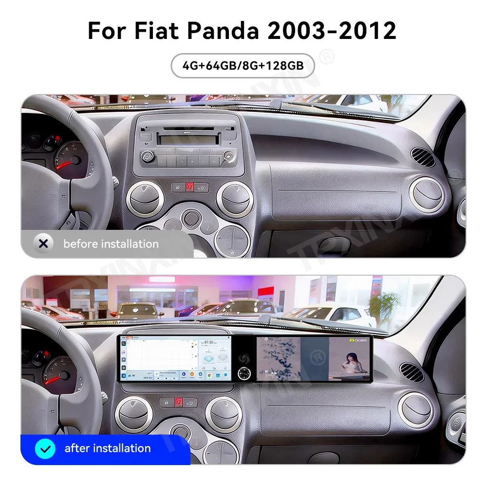 Android Auto Carplay For Fiat Panda 2003-2012 Car Radio 24.6