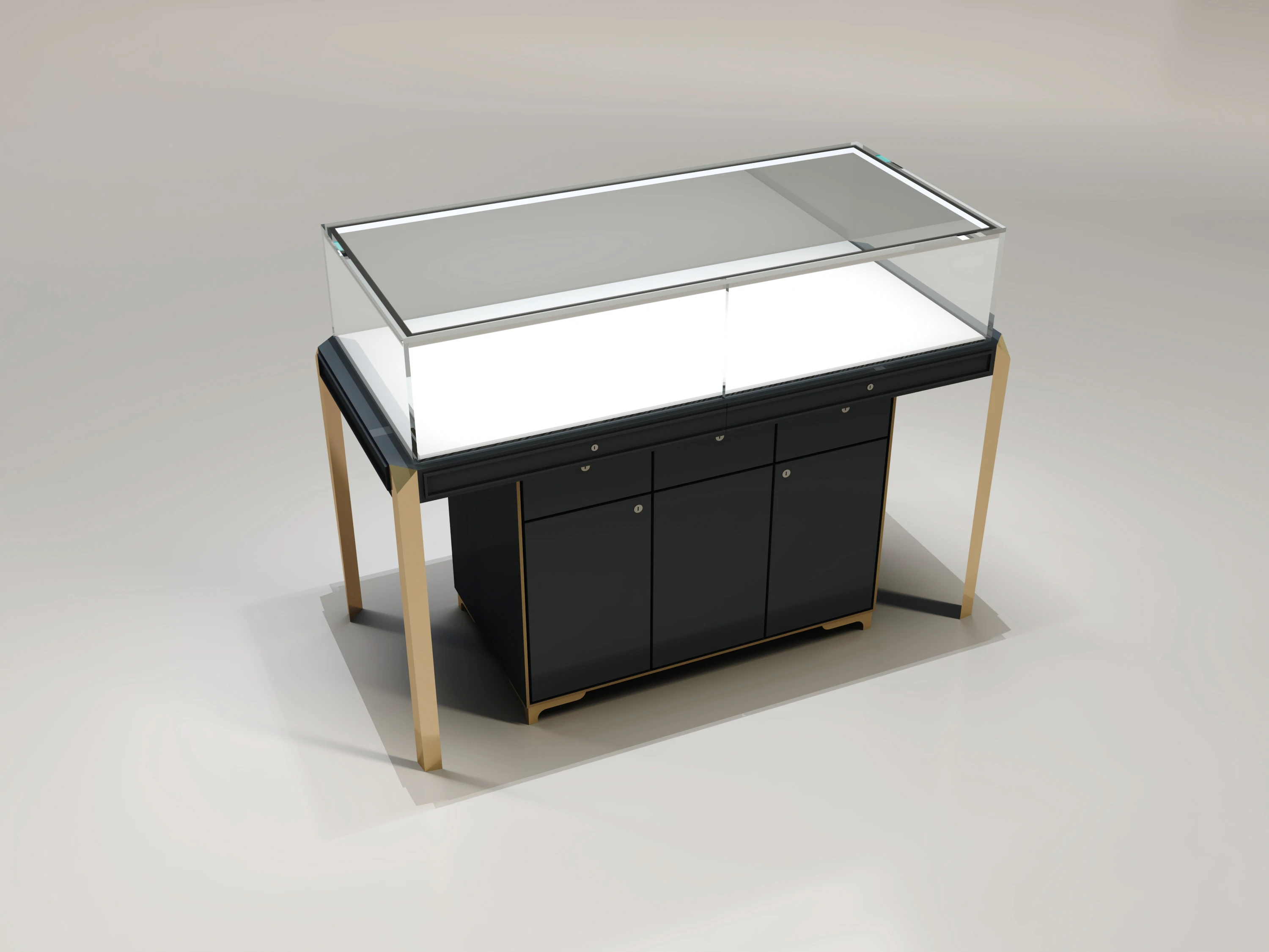 Original Design Full-Length LED Jewelry Lamp Cabinet Showcase with Electrical Storage Shelves & Mirror 6