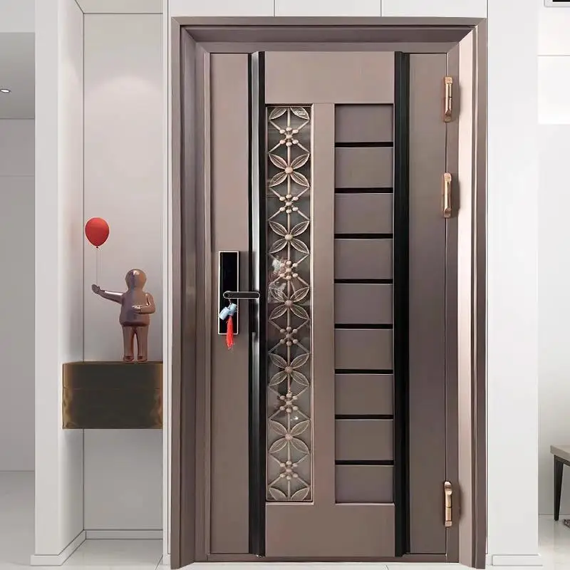 High Quality Apartment Hinged Door Grit Finish Aluminum Alloy Entrance Door Long Lasting and Durable Heavy Duty Residential Door