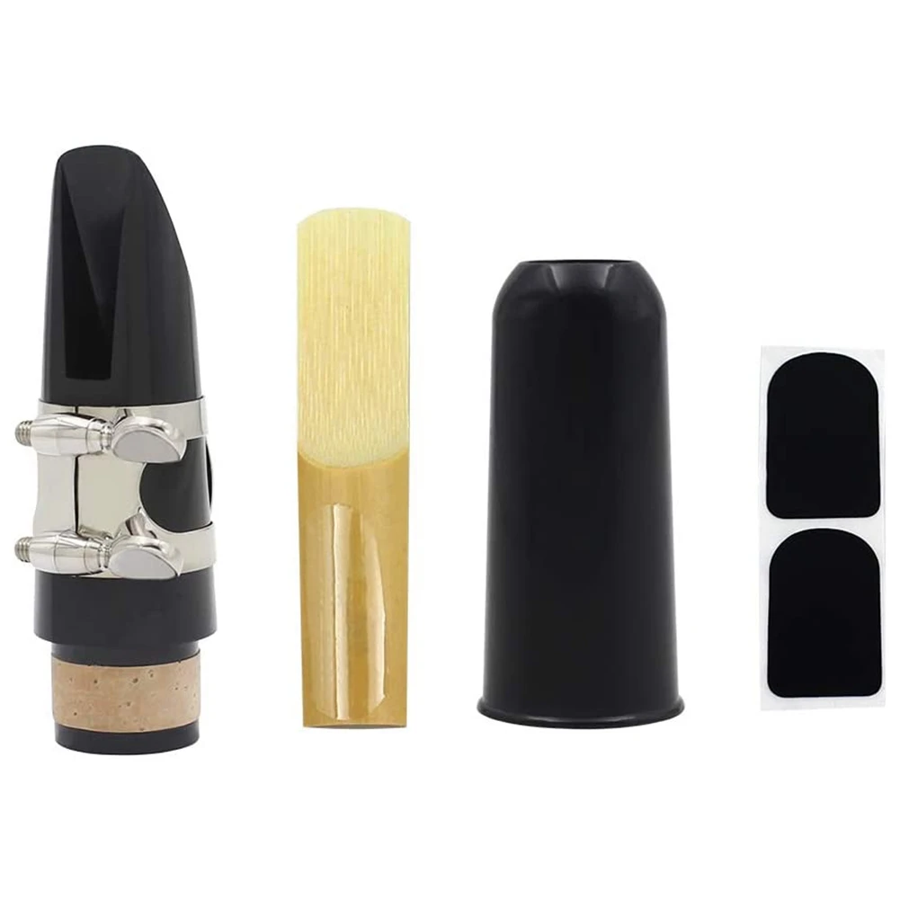 A74K-Kit de boquilla, incluye ligadura + caña de clarinete 2,5 + boquilla de clarinete negra tapa de plástico Accesorios para Instrumentos Musicales