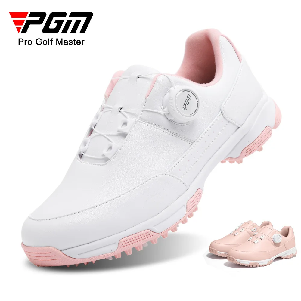 PGM Women's Golf Shoes Casual Sport Lady Sneakers Quick Lacing Microfiber Waterproof Anti-Slip XZ344 Wholesale