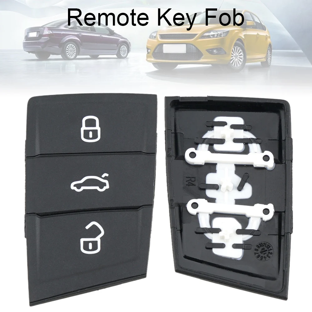 3 Knoppen Rubber Autosleutel Pad Fob Shell Vervanging Flip Sleutel Geval Voor Go Lf 7 4 5 Mk4 6 skoda Octavia Seat Leon Ibiza