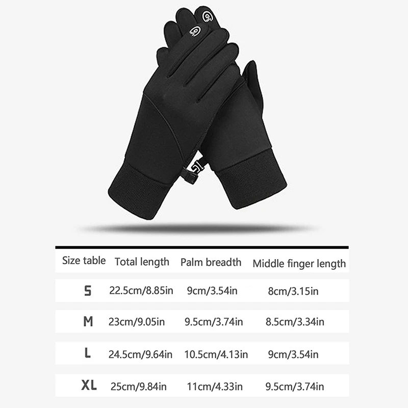 Winter Warm Touch Screen Gloves Outdoor Windproof Waterproof Cold-proof Gloves Men Driving Cycling Fishing Ski Gloves