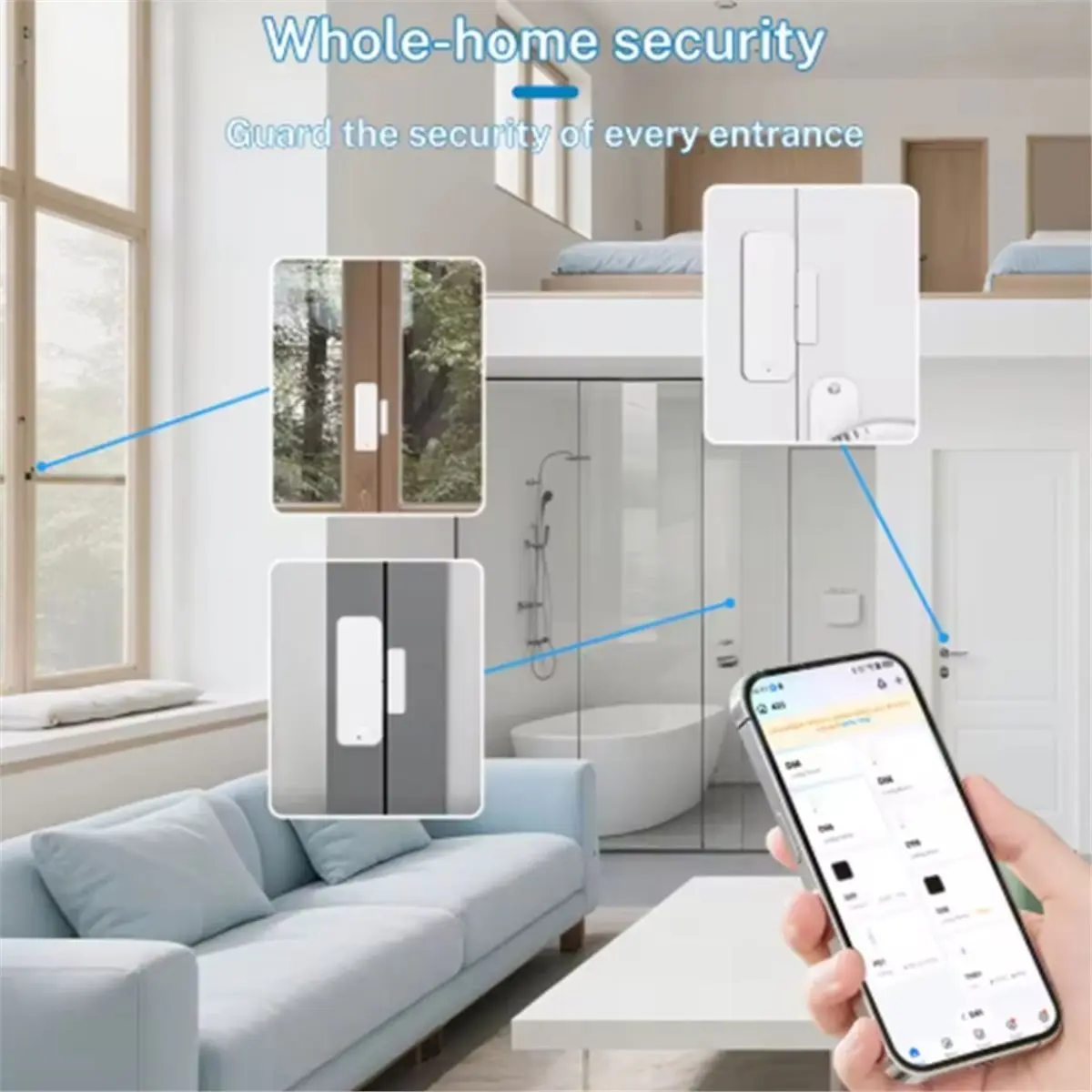 Zigbee 3.0 Door Sensor Window Detectors Magnetic Sensor Smart Home Security Protection Remote Monitoring