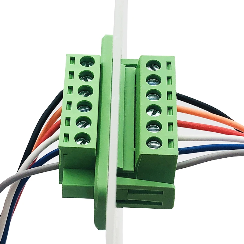 1Set Through-Wall Fixed Panel 2EDGWC+KM+KPM-5.08mm Solder-free Docking With Flange Frame Plug-in Terminal Block Connector 2-24P