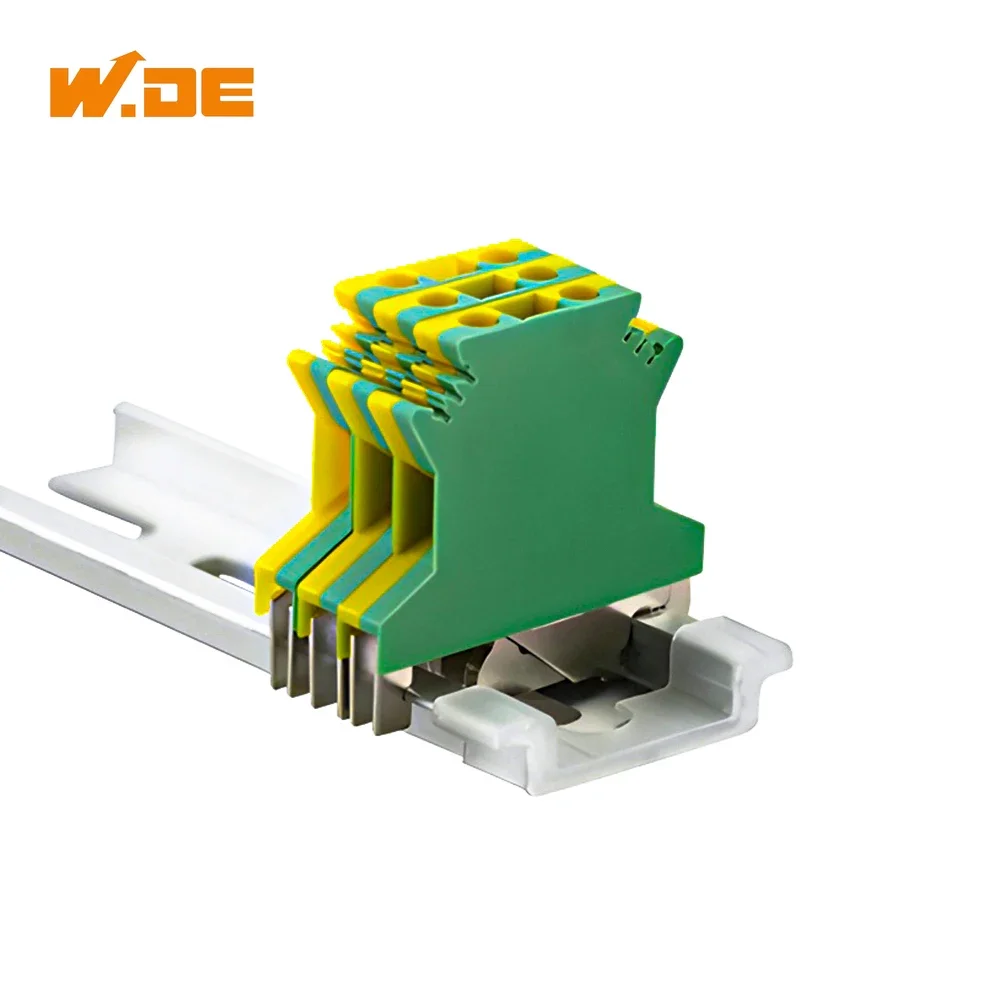 10Pcs USLKG-2.5N PE Din Rail Terminal Blocks Ground Universal Connector Screw Wire Conductor USLKG2.5