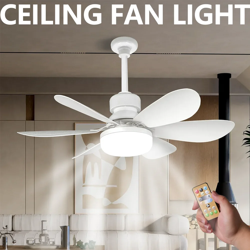 

LED Ceiling Fan Light Home E27 Simple Lights Wireless Remote Control Cordless Light Screw Fans Household Decorative Fan Lighting